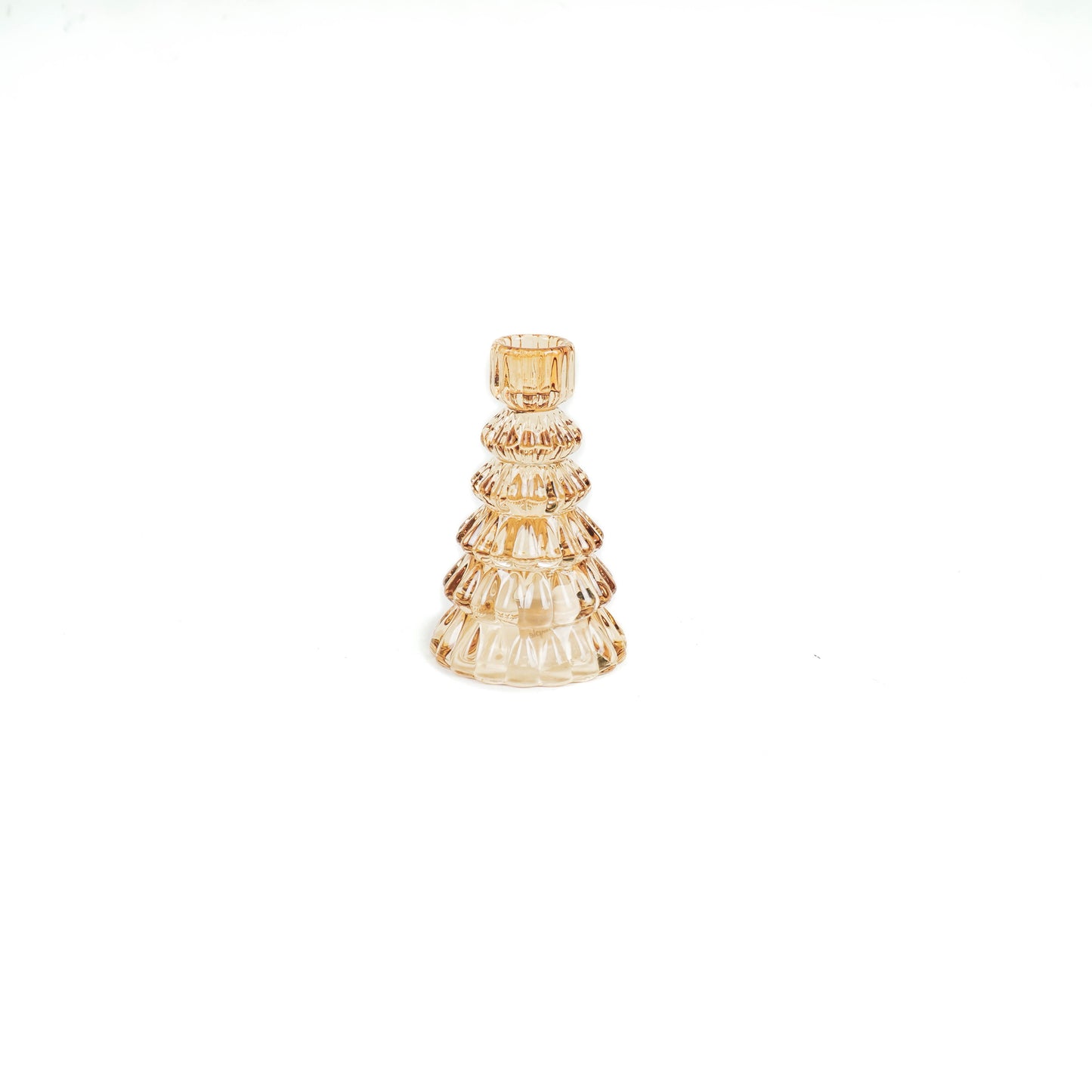 HV Glass - X-mas Tree - Candleholder - Amber - 8.5x13.5cm