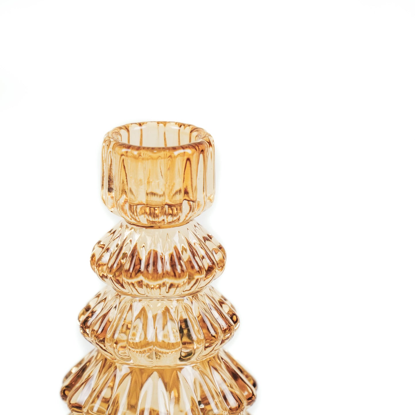 HV Glass - X-mas Tree - Candleholder - Amber - 8.5x13.5cm