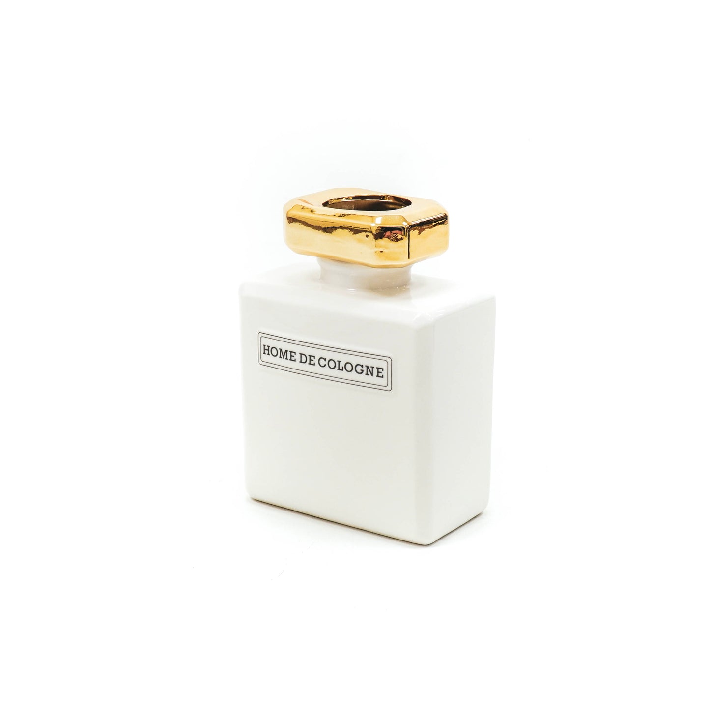 HV Home de Cologne Vase - White/Gold - 14.4x8.8x19.9cm