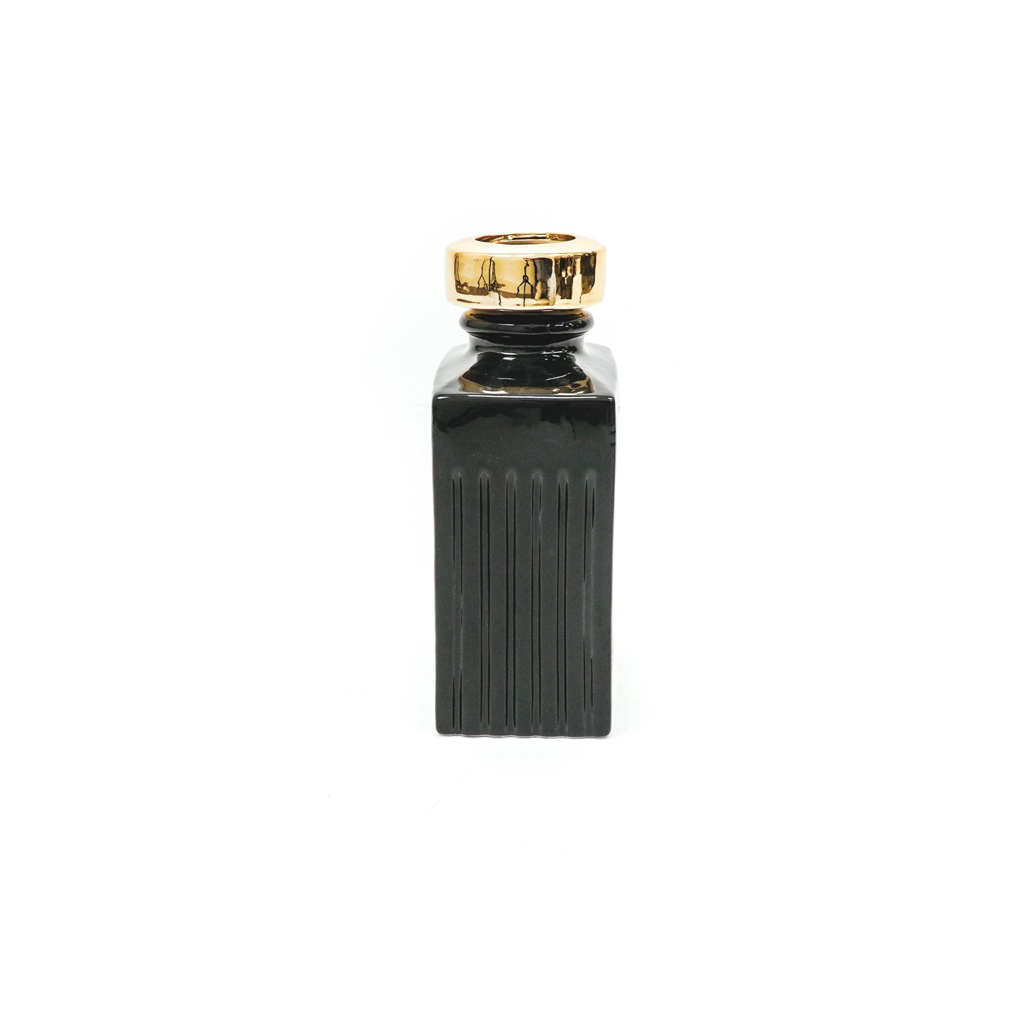 HV Home de Cologne Vase - Black/Gold - 14.5x9.3x25.1CM