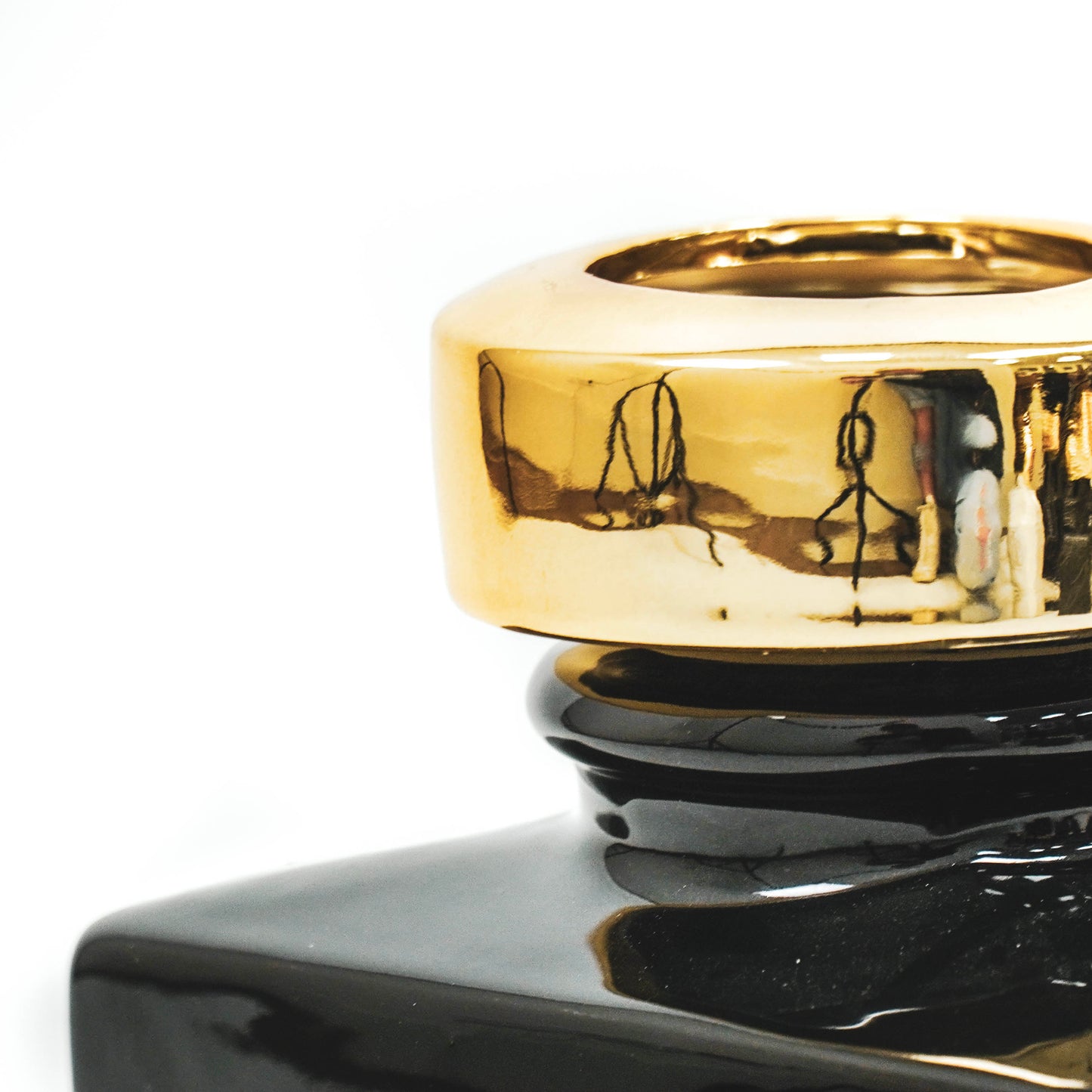HV Home de Cologne Vase - Black/Gold - 14.5x9.3x25.1CM