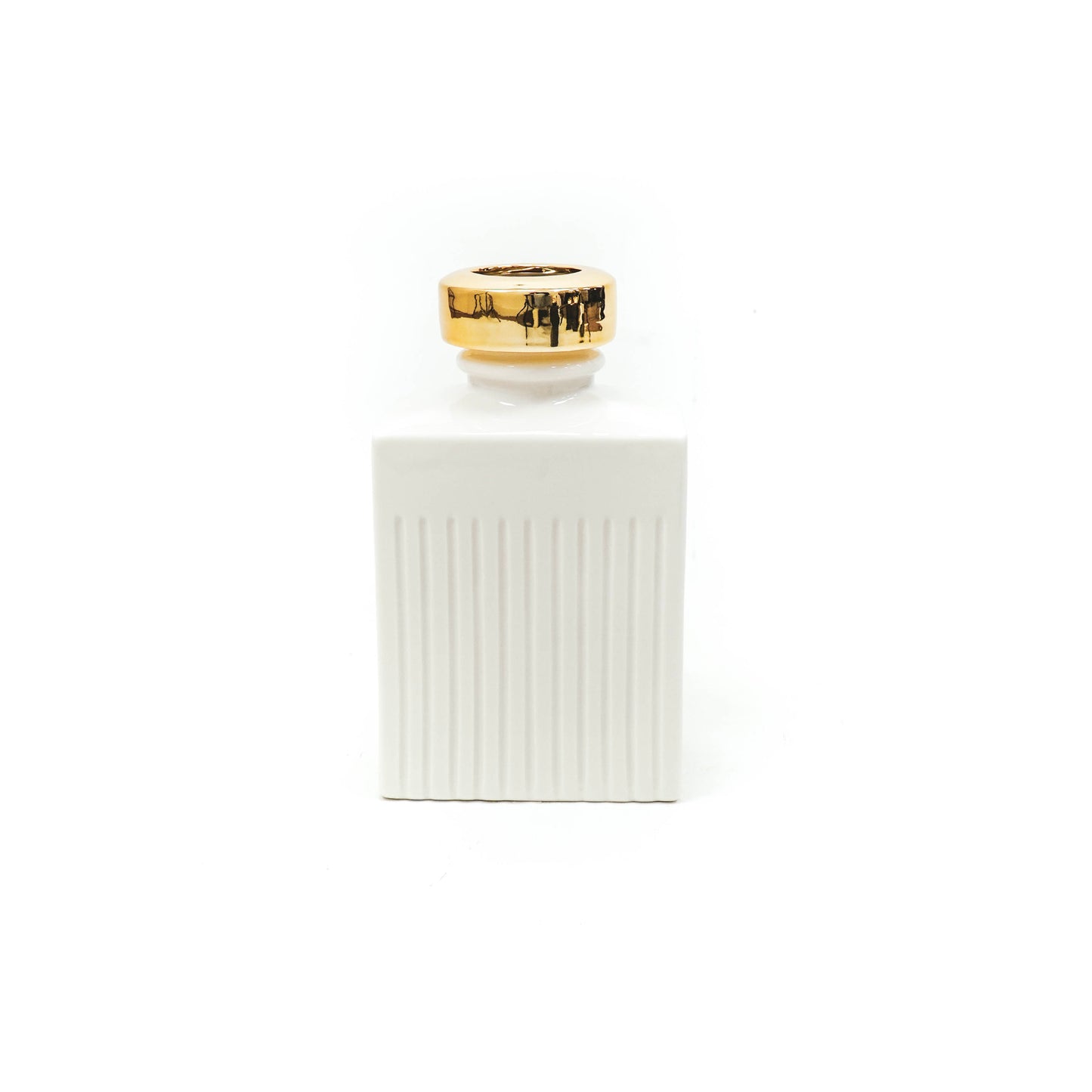 HV Home de Cologne Vase-White/Gold - 14.5x9.3x25.1cm