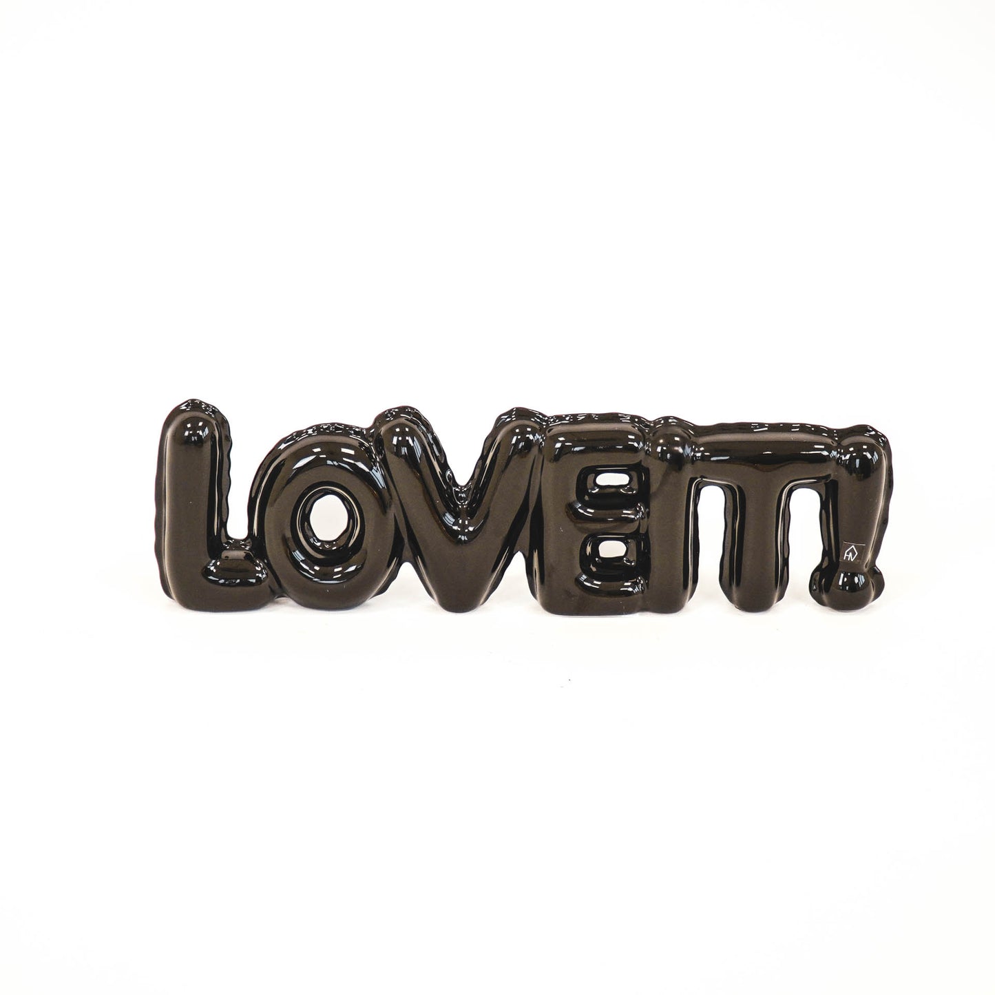 HV Balloon ornament 'Love it!' - 33,5x3,5x10 cm - Black