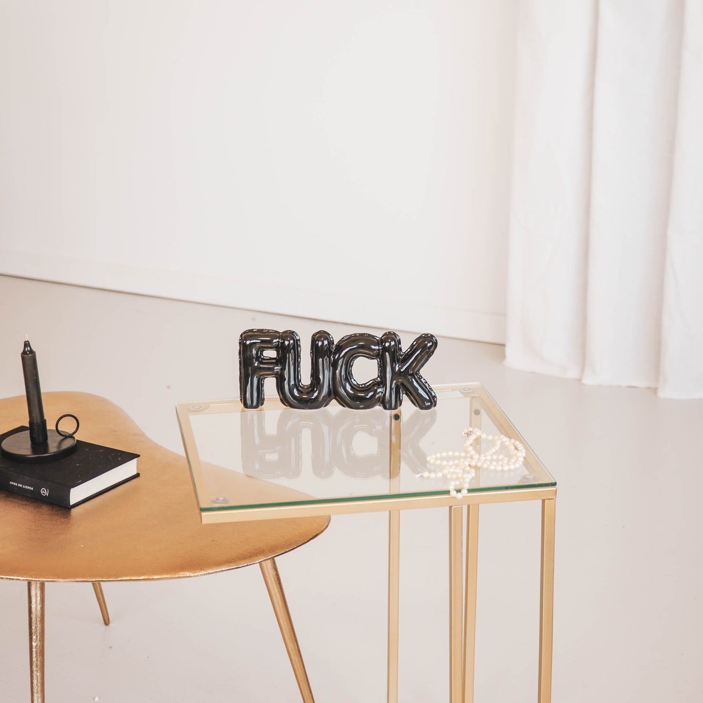 HV Balloon ornament 'Fuck'- 25x83,5x10 cm - Black