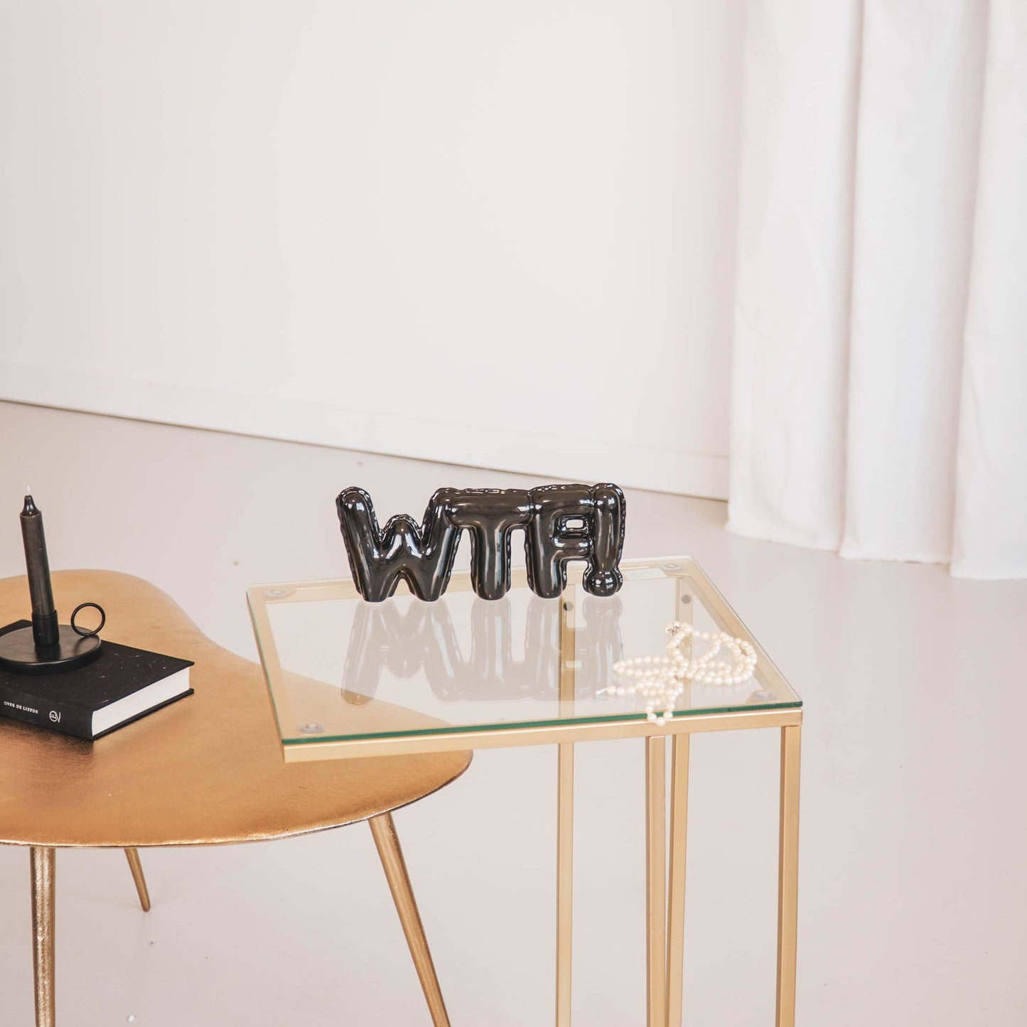 HV Balloon ornament 'WTF!' - 25x83,5x10 cm - Black