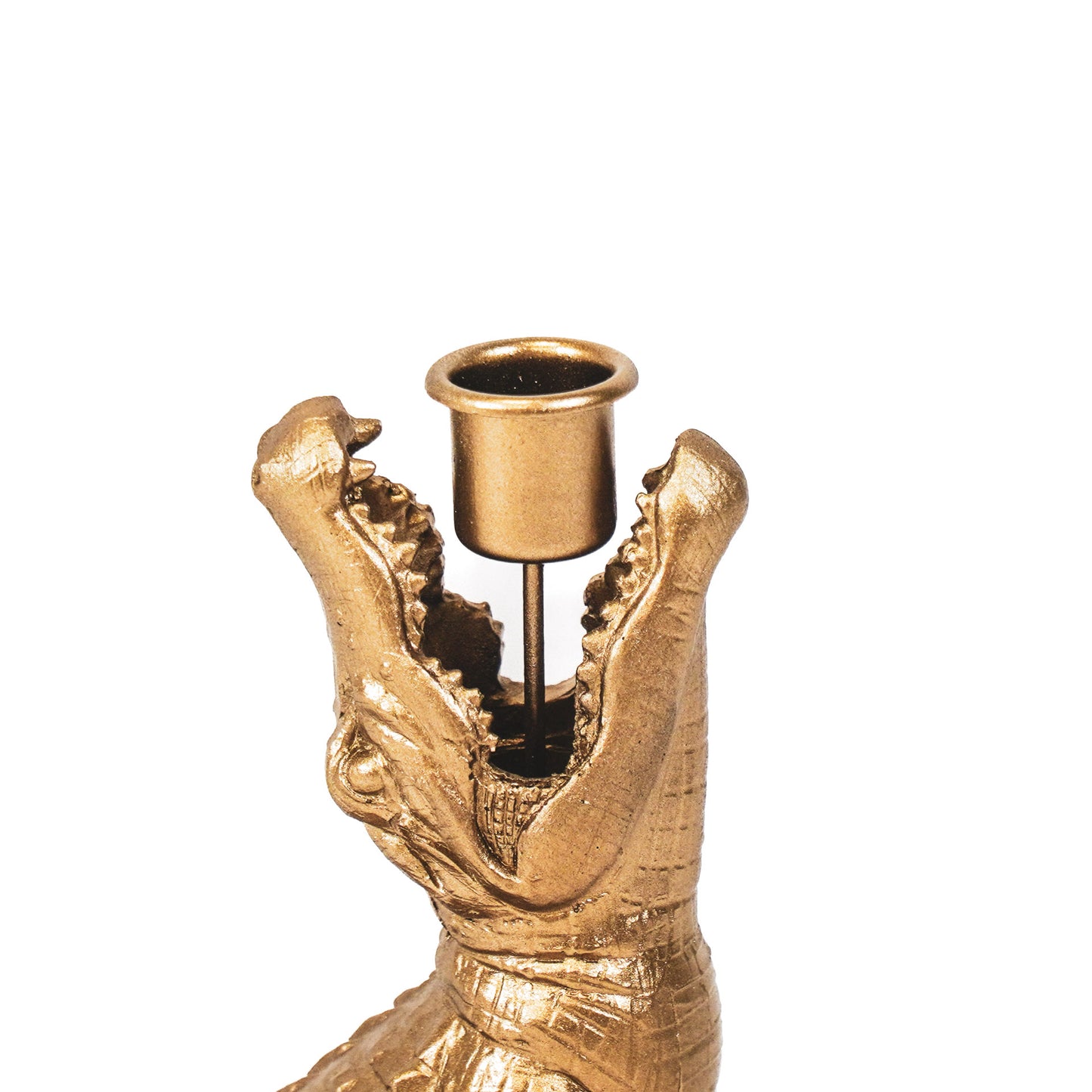 Housevitamin Crocodile Candle holder - Gold - 15x18x12cm