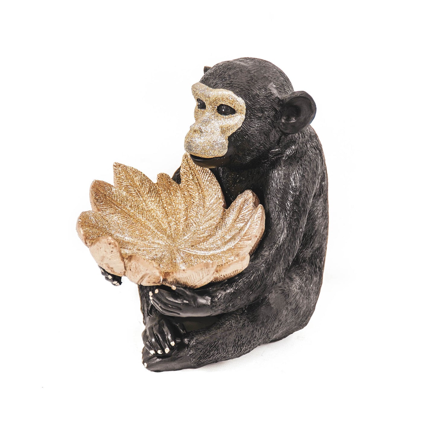 HV Monkey statue/ basket- Black-20x22x14cm