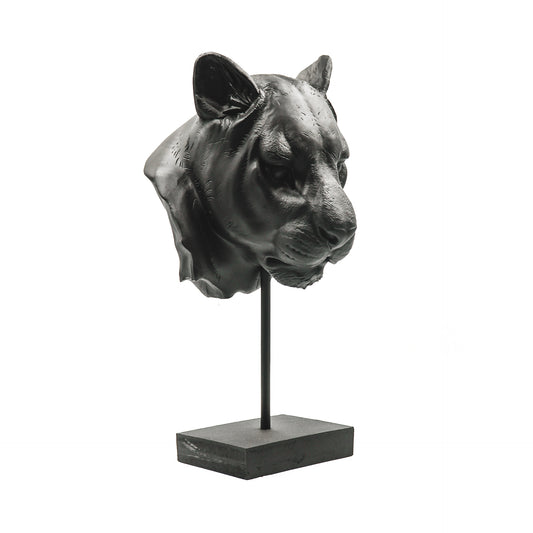 Housevitamin Tiger Head Ornament - Black -21x39x16cm