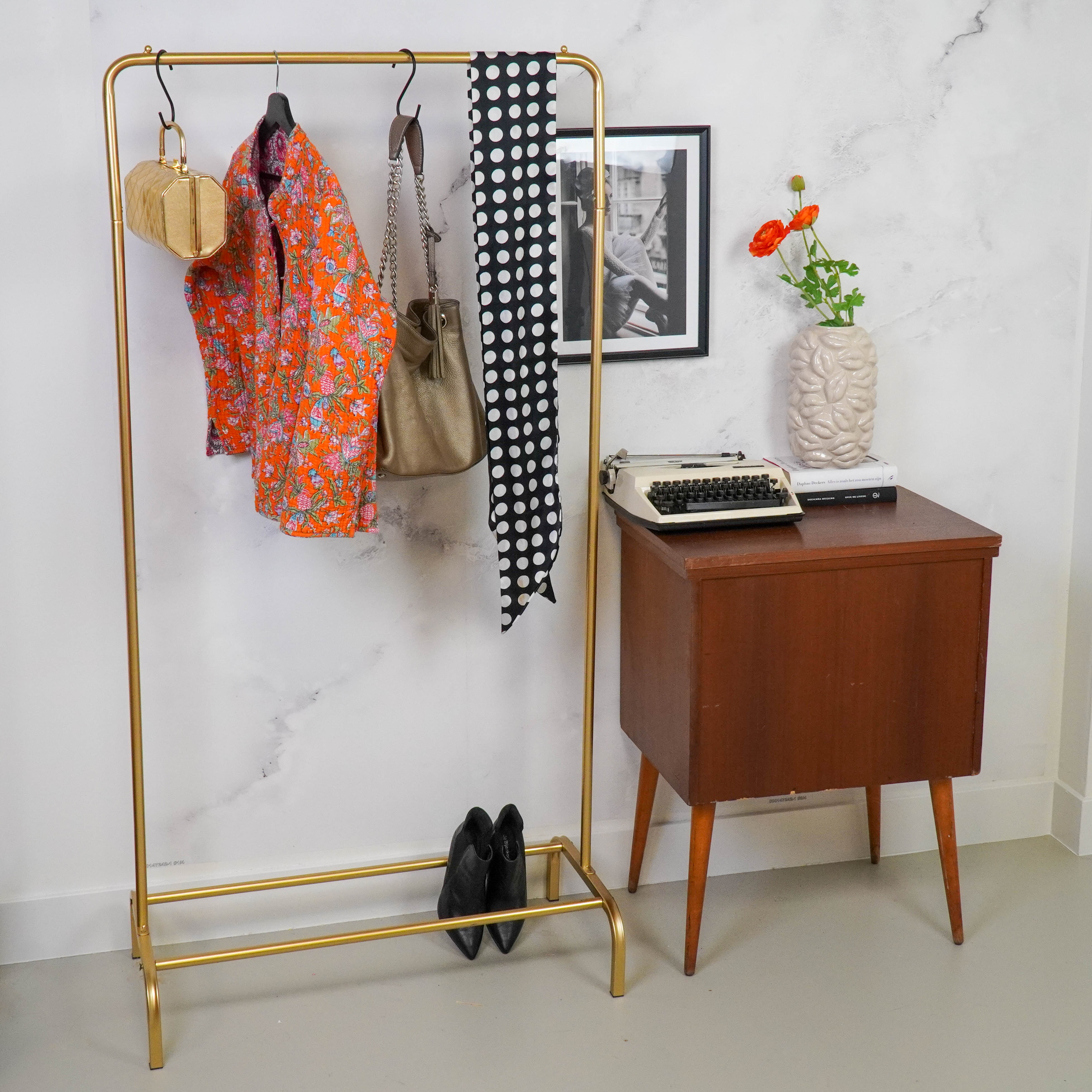 Clothrack - Metal - Gold - 80x40x150cm