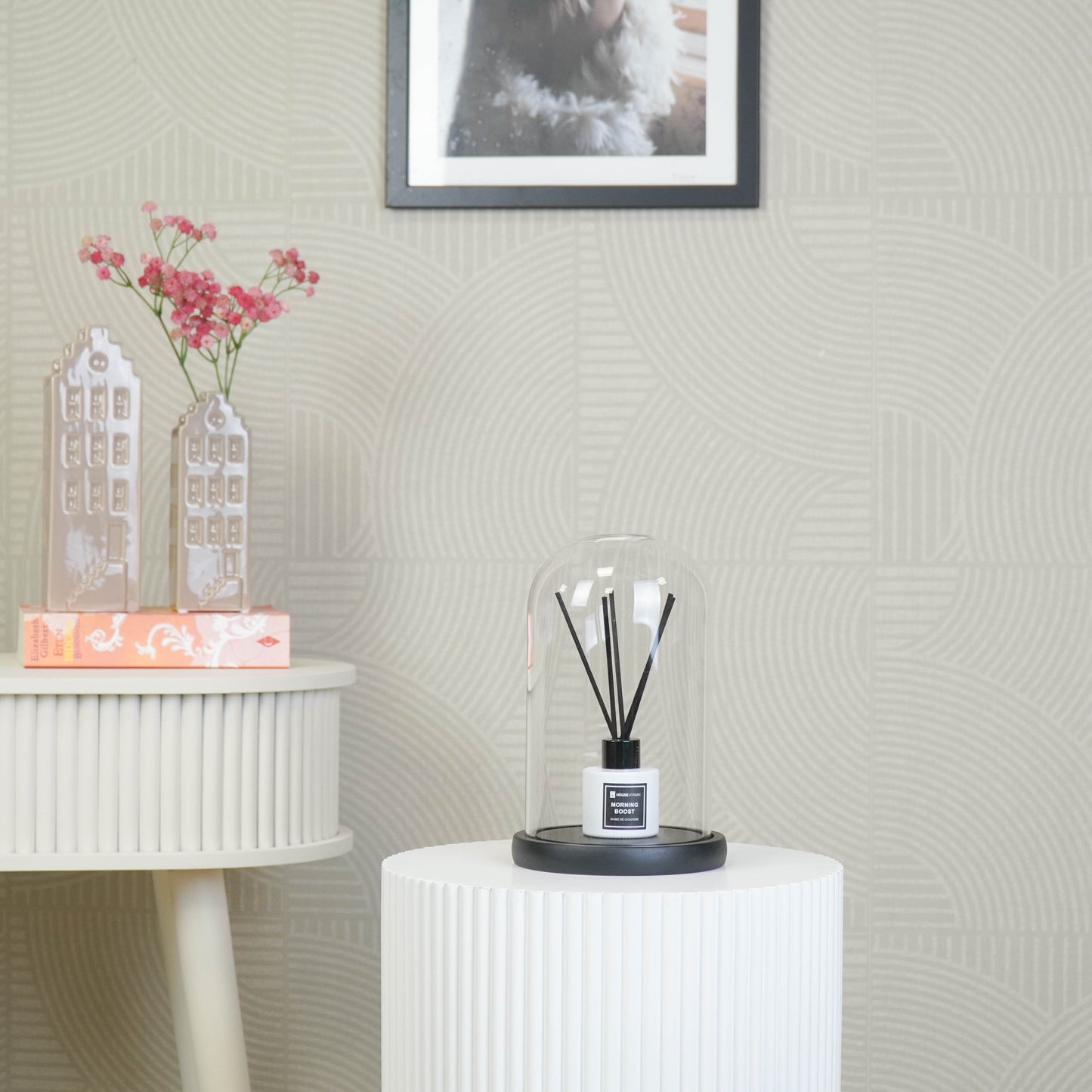 Bell Jar - Glass/Wood - Black -  14x14x22 cm