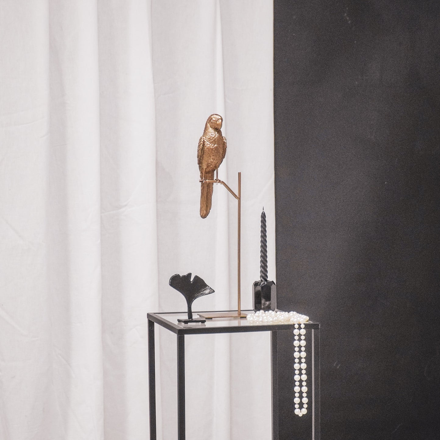 HV Parrot on a Stick - Gold - 8,5x11x44cm