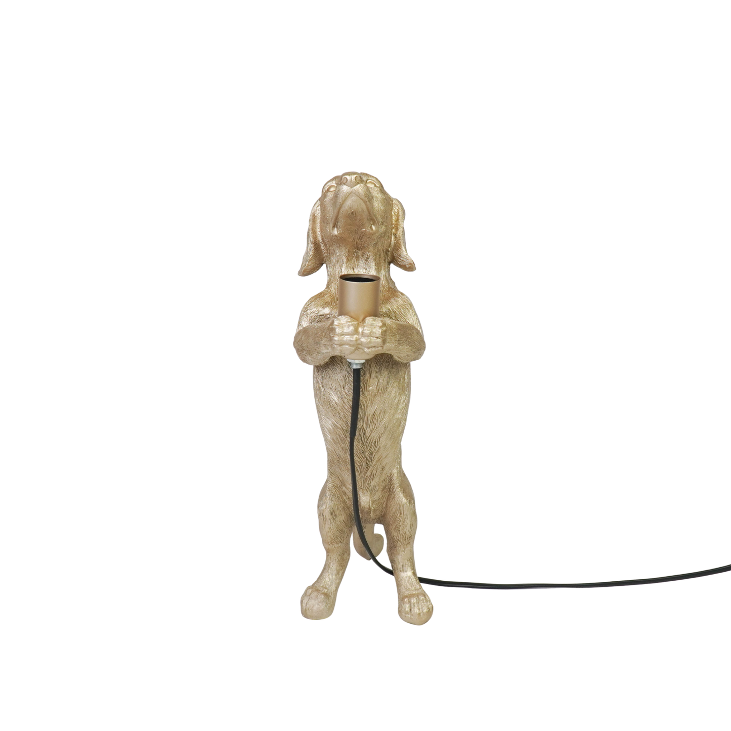 Table Lamp - Dachshund Lamp - Polyresin - Gold - E14 - 10x15x38cm