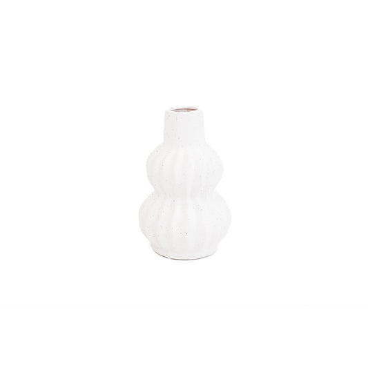 HV Organic Vase - White - 13x13x20cm