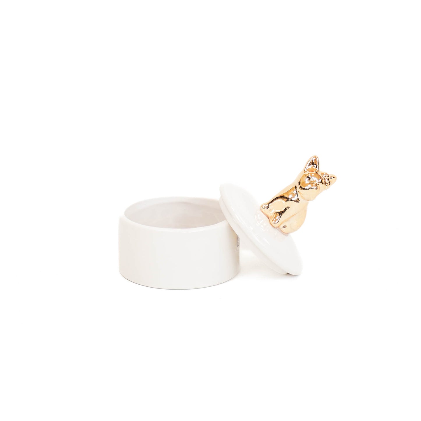 HV White Jar with Golden Dog-6x6x8