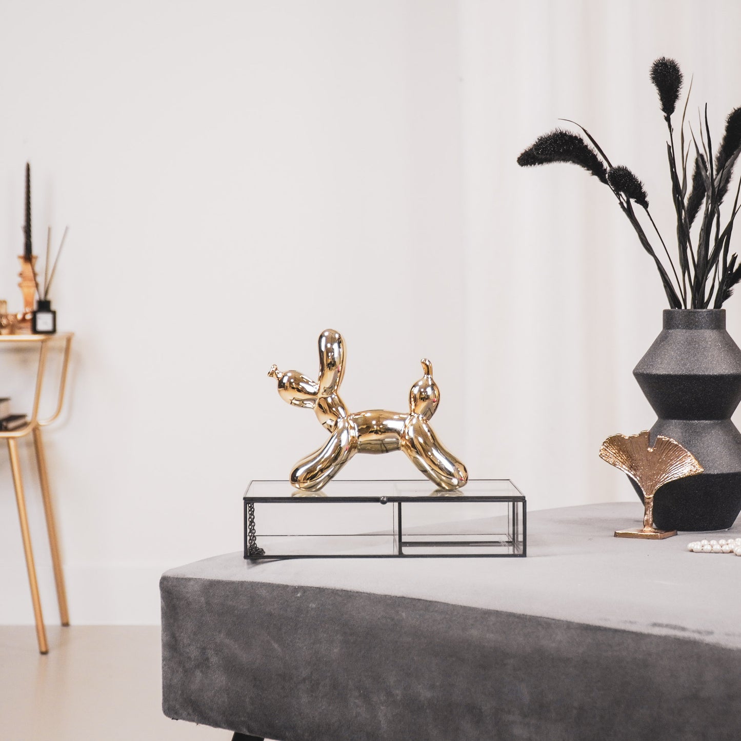 Ornament - Balloon Dog - Ceramic - Gold - 18x7x14,5cm