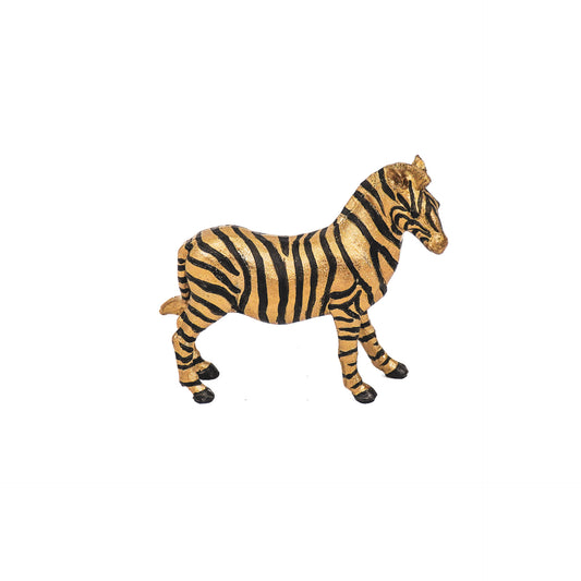 Housevitamin Zebra Figurine - Gold/Black - 13,5x4x12cm