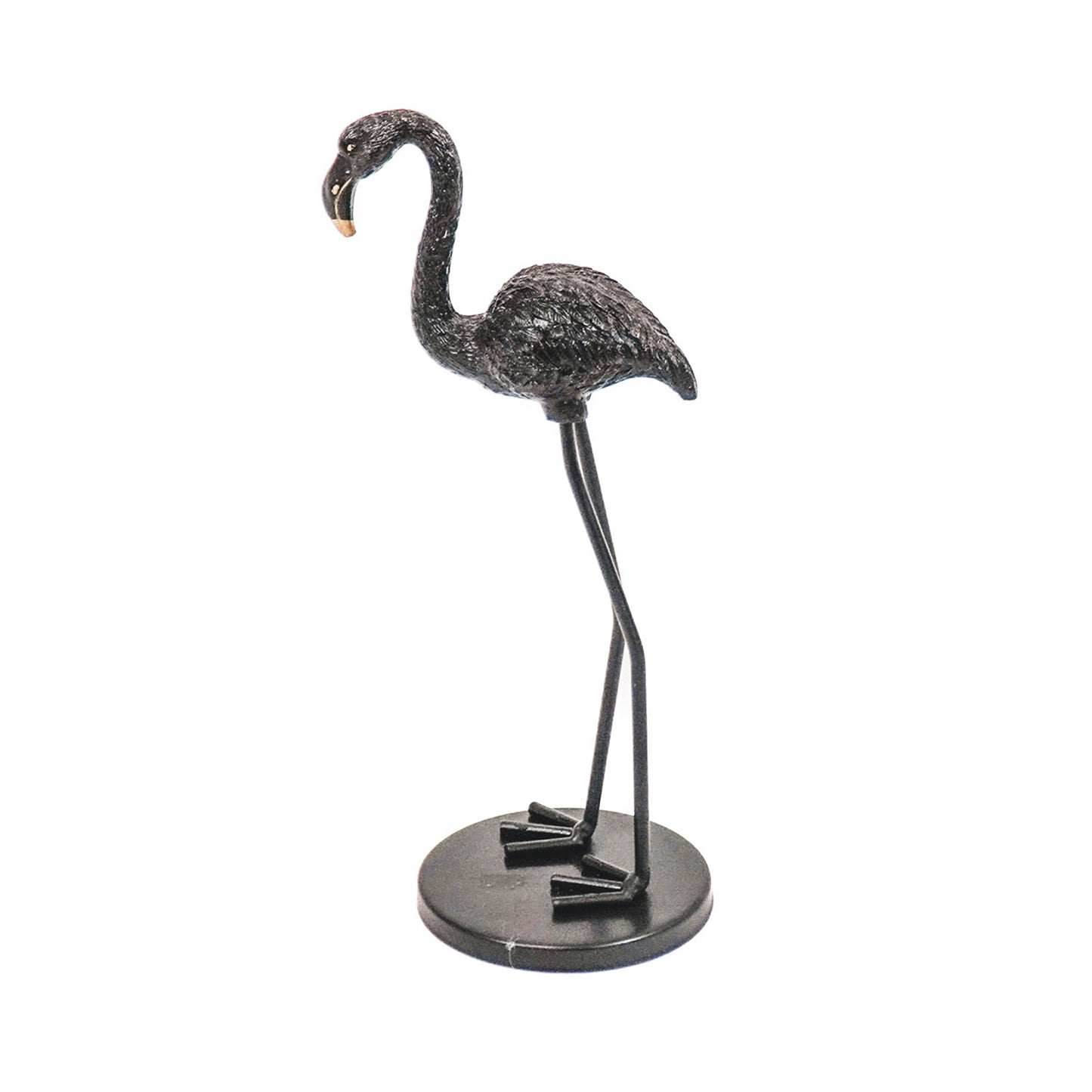 HV Flamingo Figurine - Black - 12x8x31cm