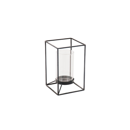 HV Latern Metal/Glass - Black - 12,5x12,5x20cm