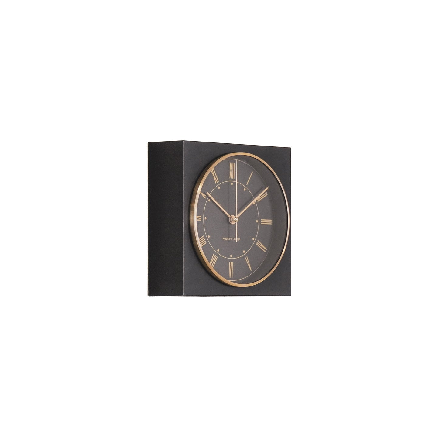 HV Cabinet Clock- Black- 16.5x6.3x16.5cm