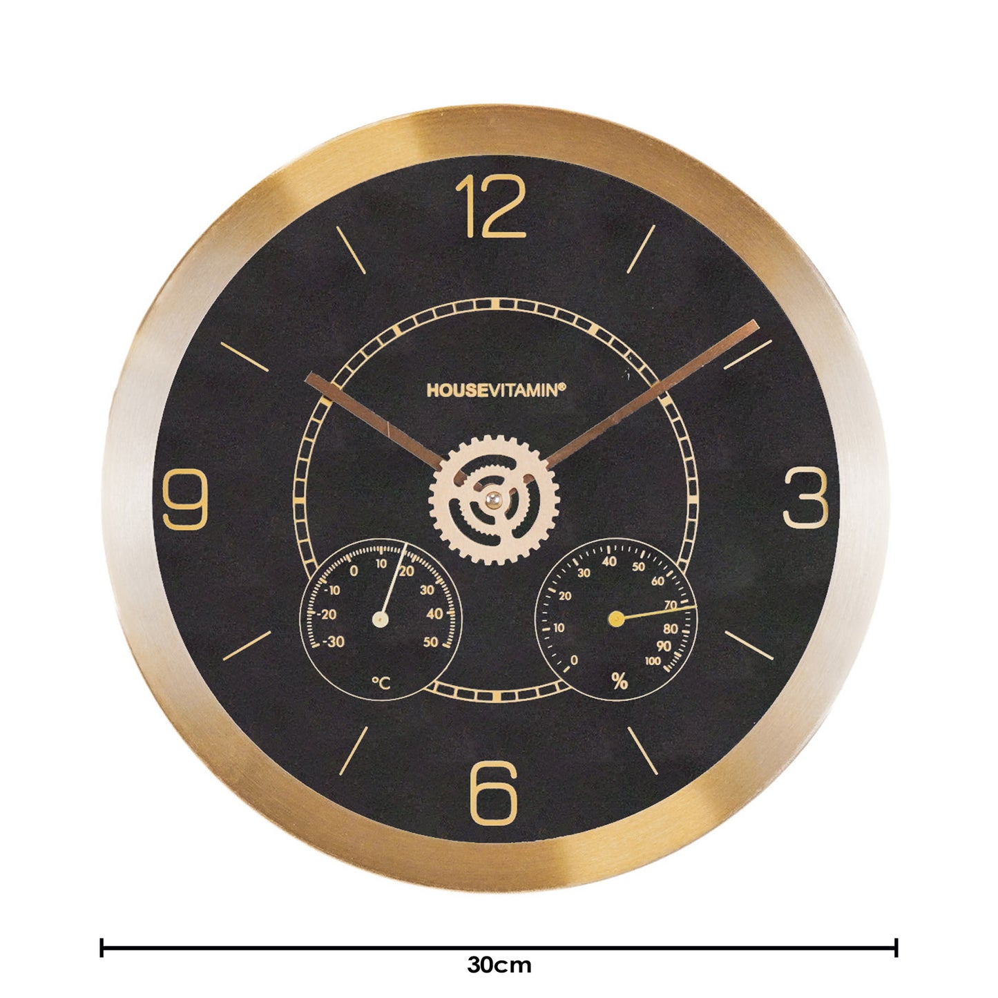 Housevitamin Clock Subdials- Black- 30x4,2x30cm