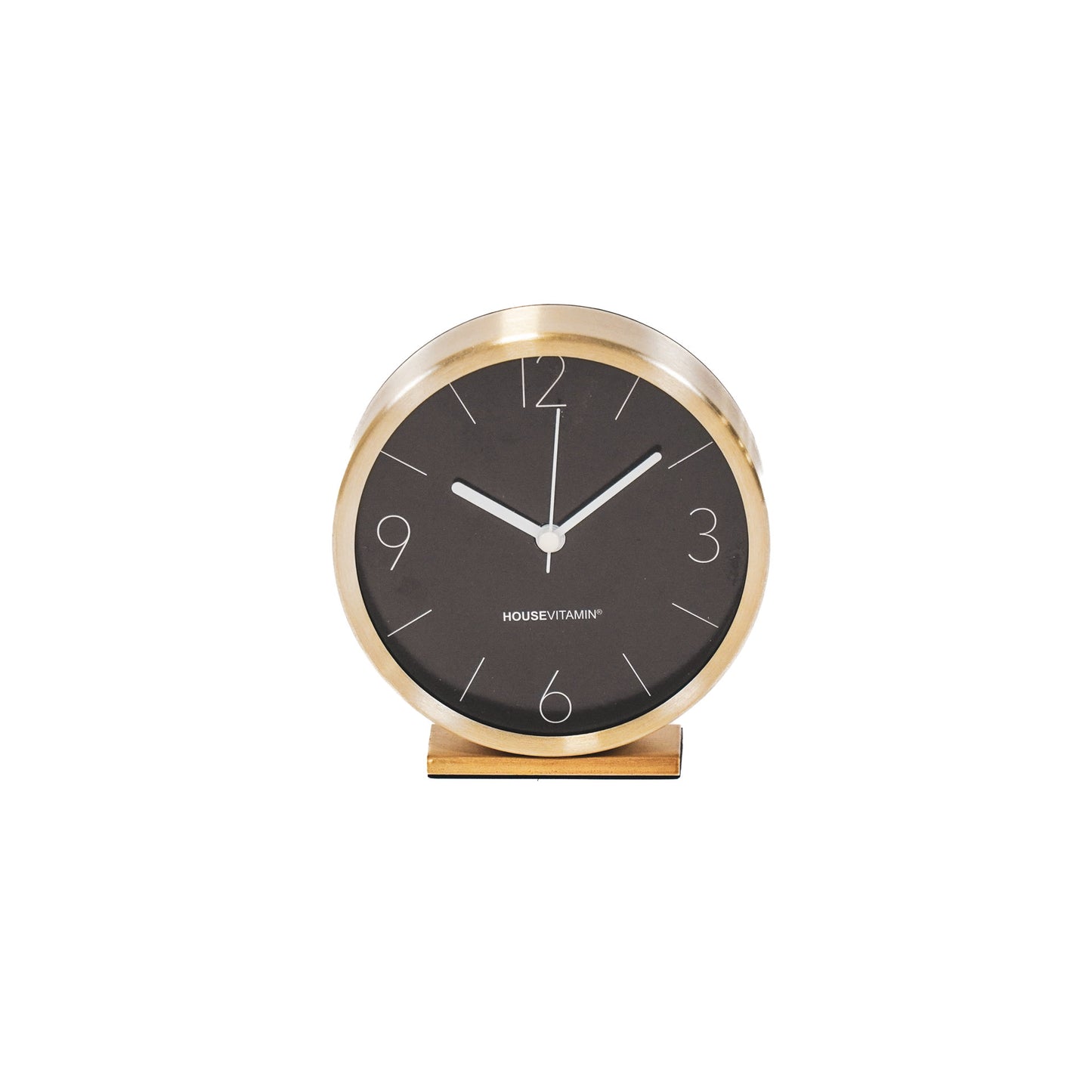 Housevitamin Cabinet Clock Gold/ Black-11,3x4x12cm