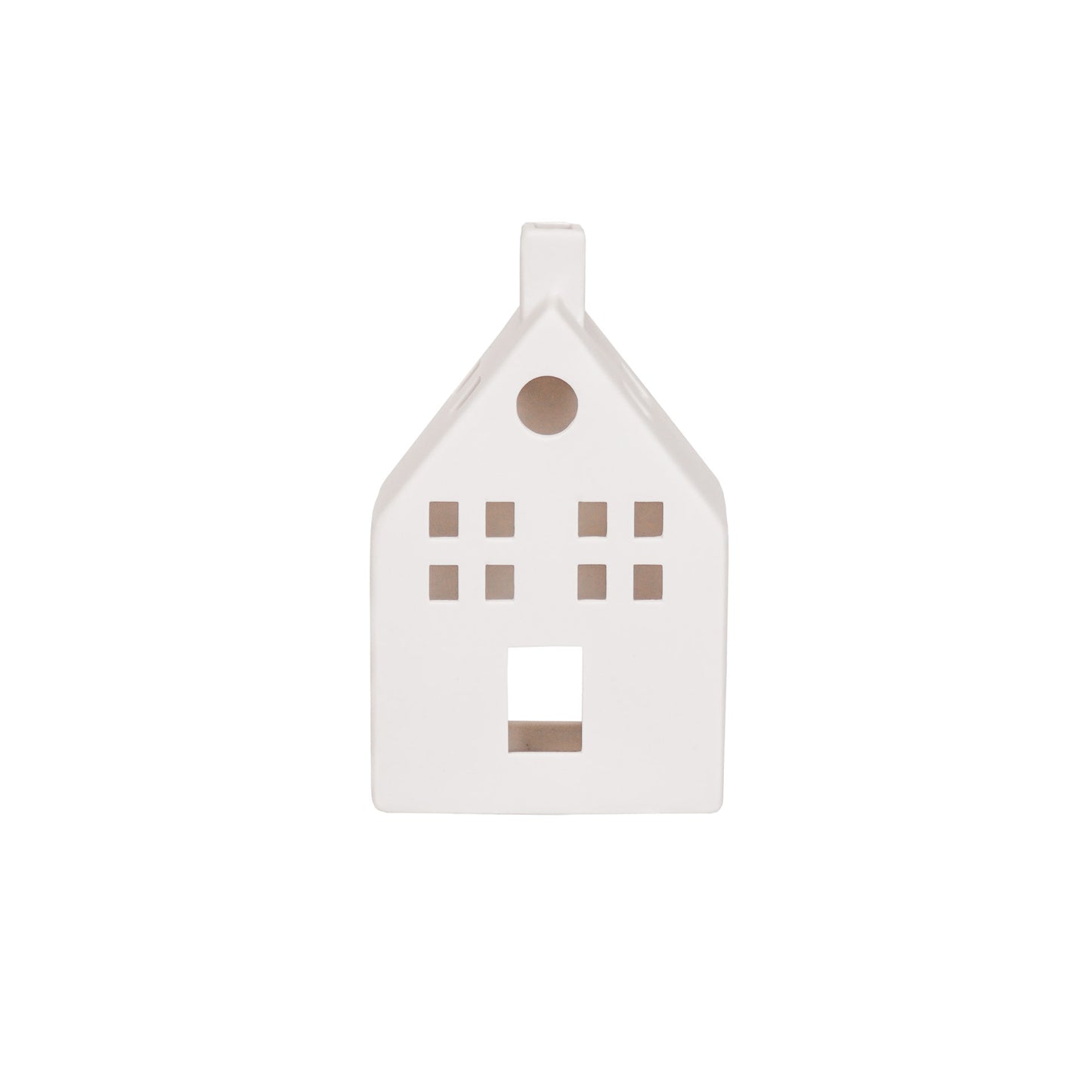 Housevitamin House Tealight Holder- White - 12x6x19,5cm
