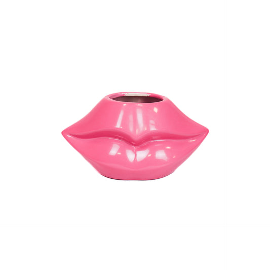 Pot - Lip - Ceramic - Neon Pink - 21x19x11cm