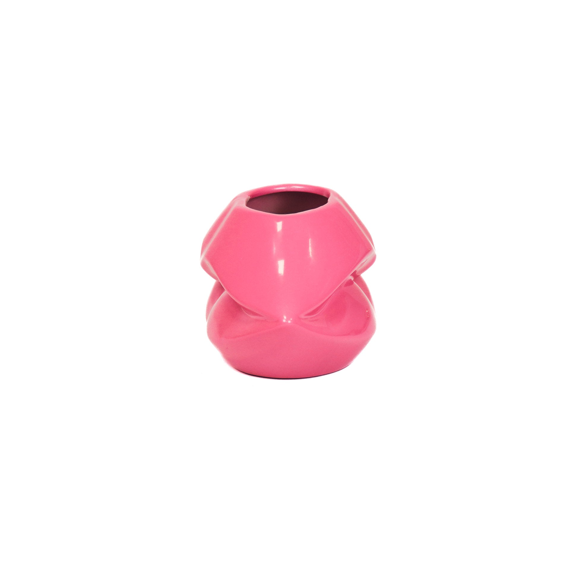 Pot - Lip - Ceramic - Neon Pink - 21x19x11cm