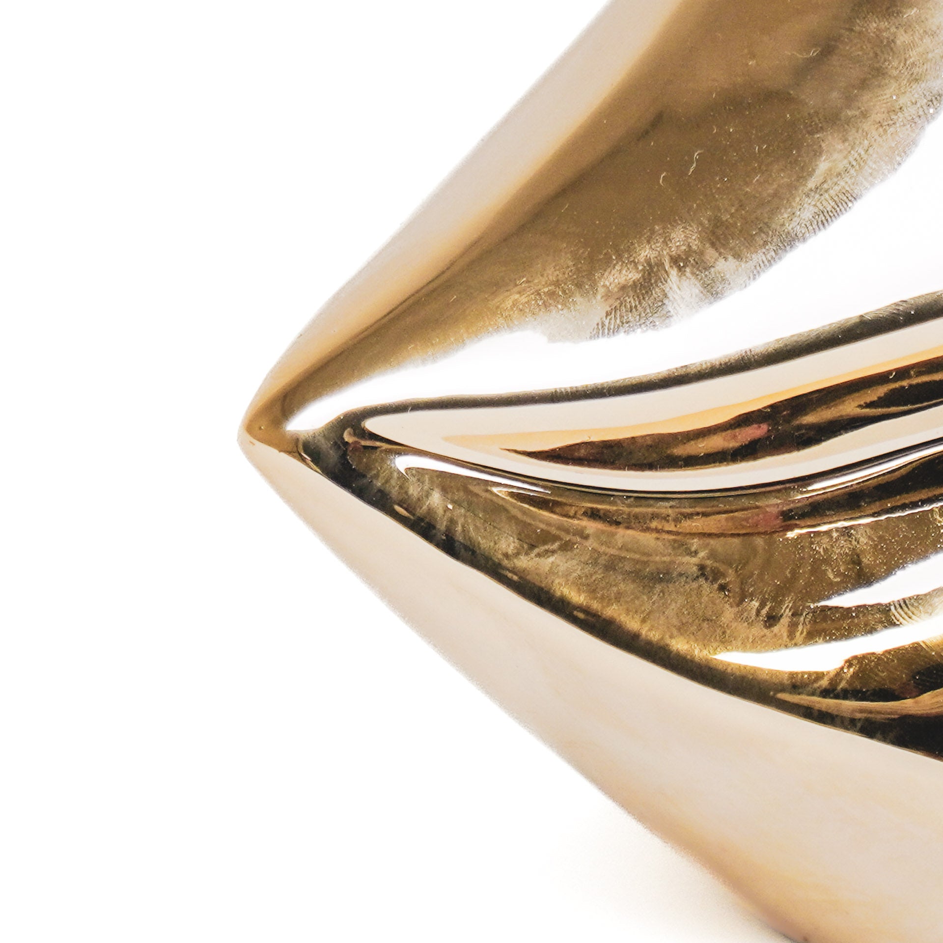 Pot - Lip - Ceramic - Gold - 21x19x11cm