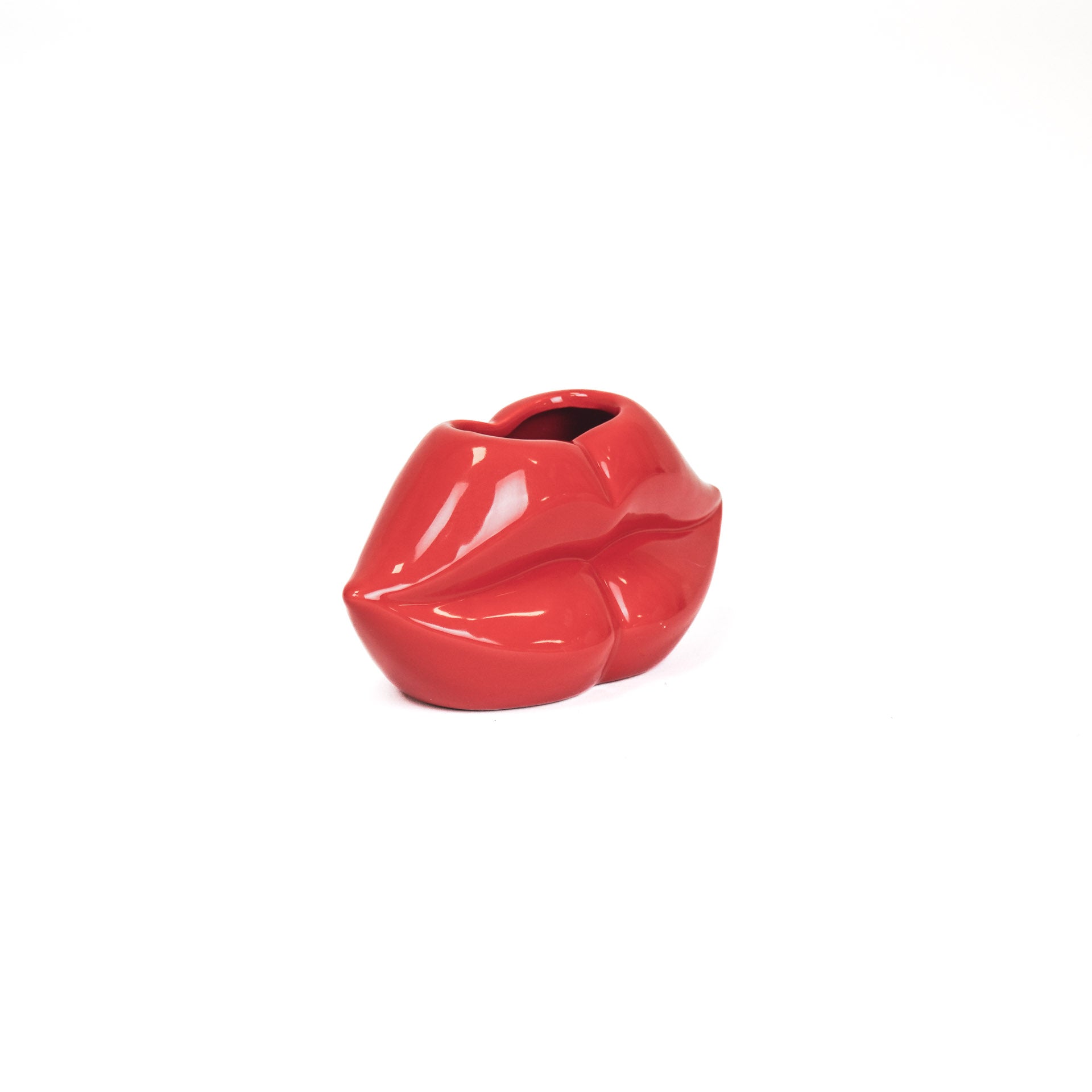 Pot - Lip - Ceramic - Red - 15,5x6,5x7,5cm