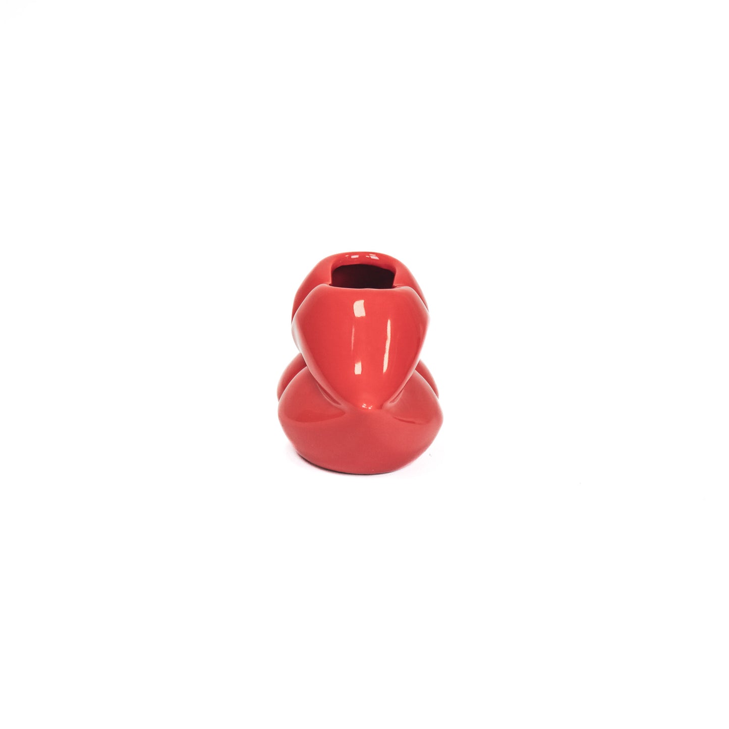 Pot - Lip - Ceramic - Red - 15,5x6,5x7,5cm