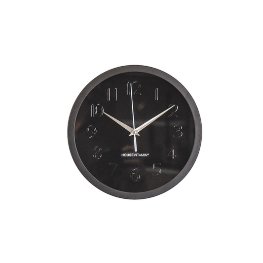 Housevitamin Clock Metal Black- 25x4,2x25cm