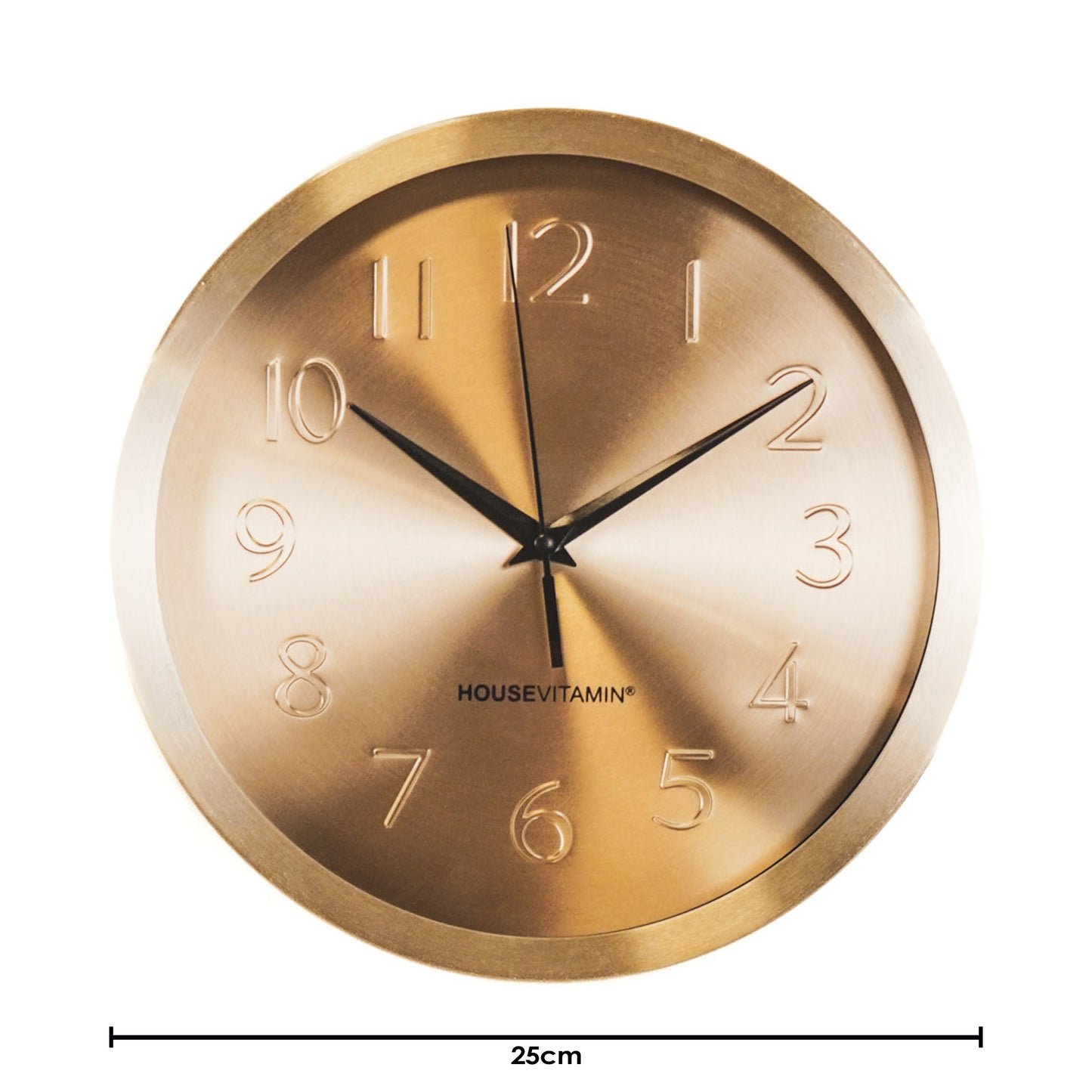 HV Clock Metal Gold- 25x4,2x25cm