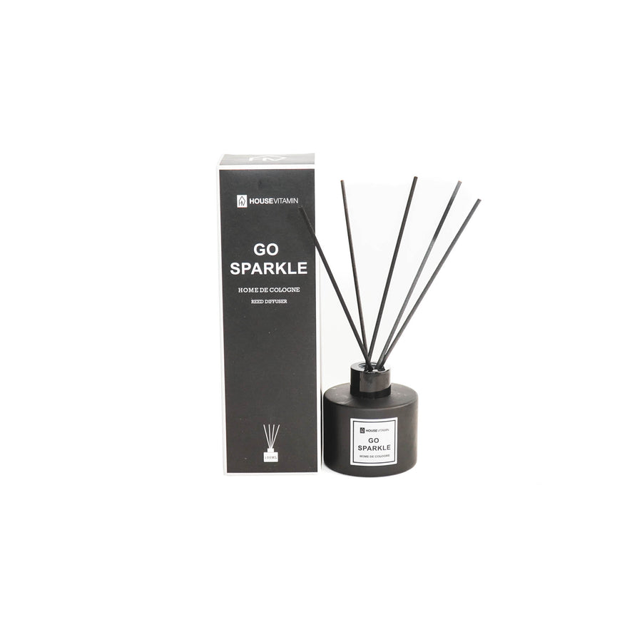 Go Sparkle Reed Diffuser – Glass Bottle with Fibre Sticks – 100 ml - 7 x 7 x 20 cm