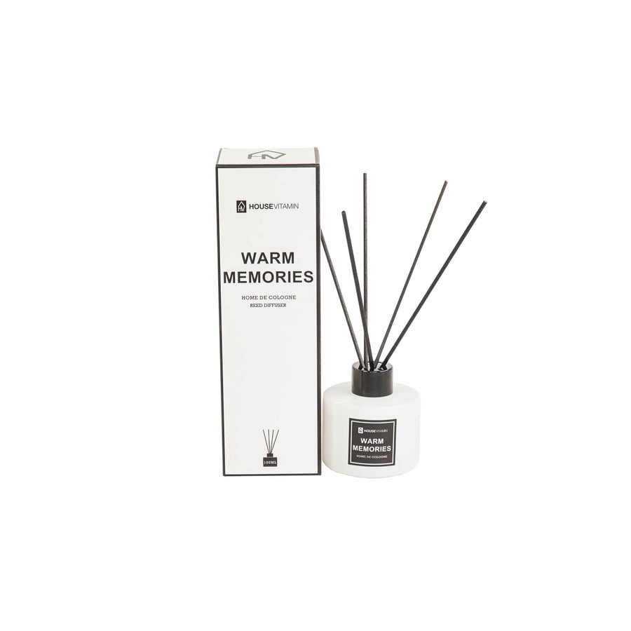 Reed Diffuser -Glass/ Fibre- 100 ml - Warm memories - 7 x 20 cm