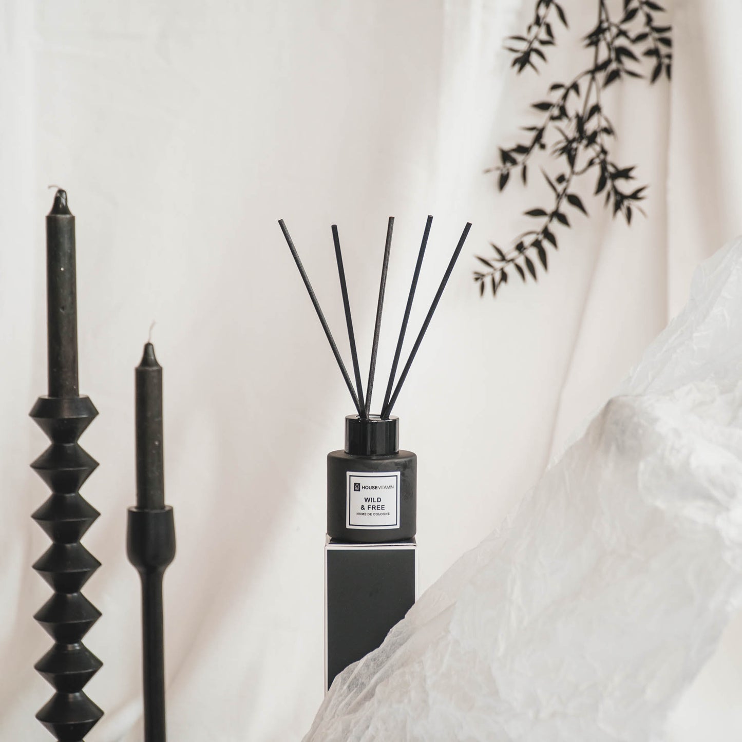 Reed Diffuser -Glass/ Fibre- 50 ml - Wild and free - 6 x 20 cm