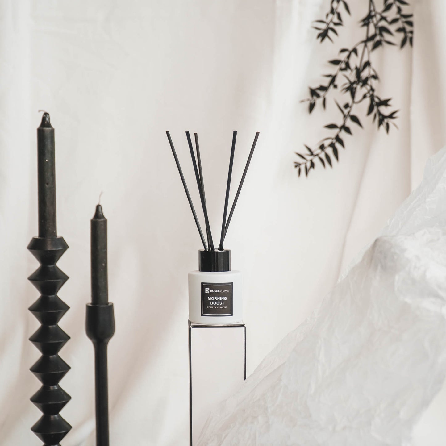 Reed Diffuser -Glass/ Fibre- 50 ml - Morning Boost - 6 x 20 cm