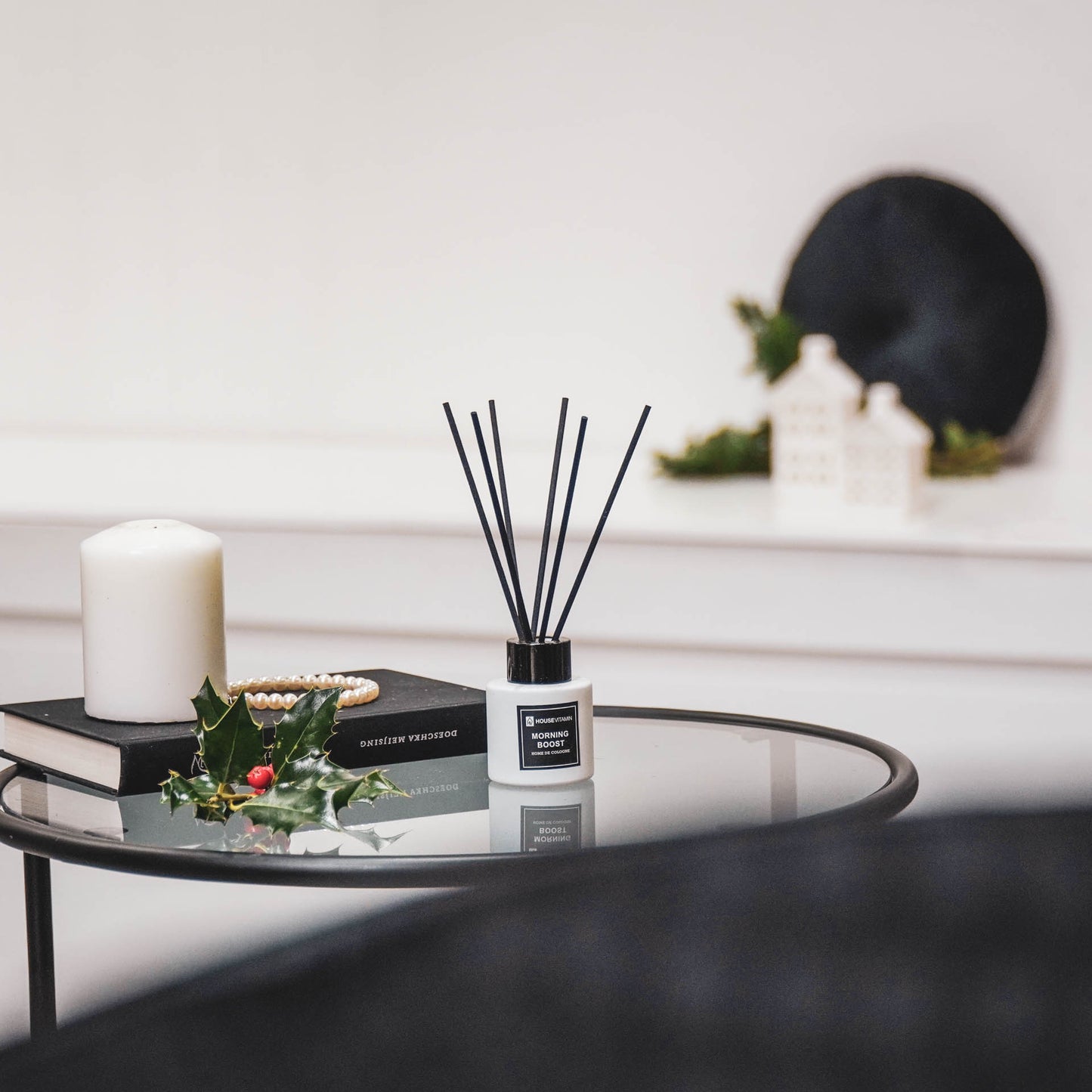 Reed Diffuser -Glass/ Fibre- 50 ml - Morning Boost - 6 x 20 cm