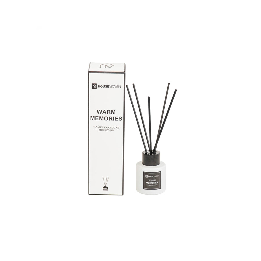 Reed Diffuser -Glass/ Fibre- 50 ml - Warm memories - 6 x 20 cm