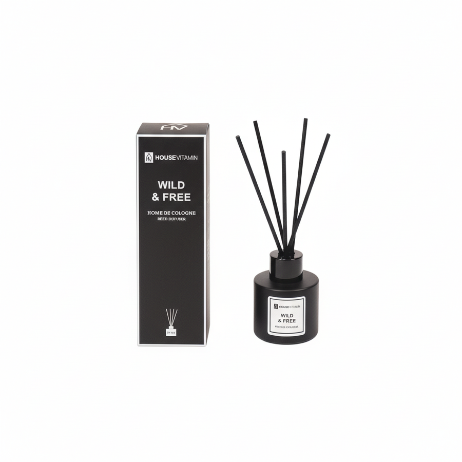 Reed Diffuser -Glass/ Fibre -30 ml - Wild and free - 4 x 17 cm