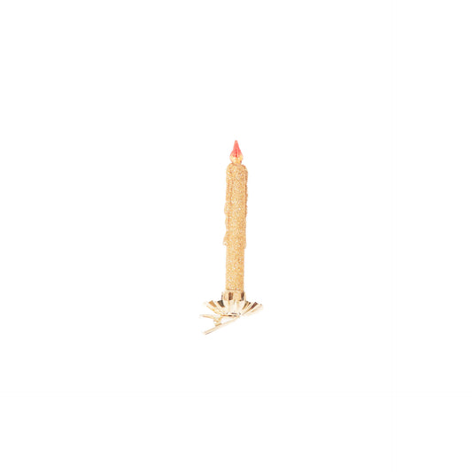 HV Burning Candle Xmas Ornament- Set of 2- Glass-4x4,5x13cm
