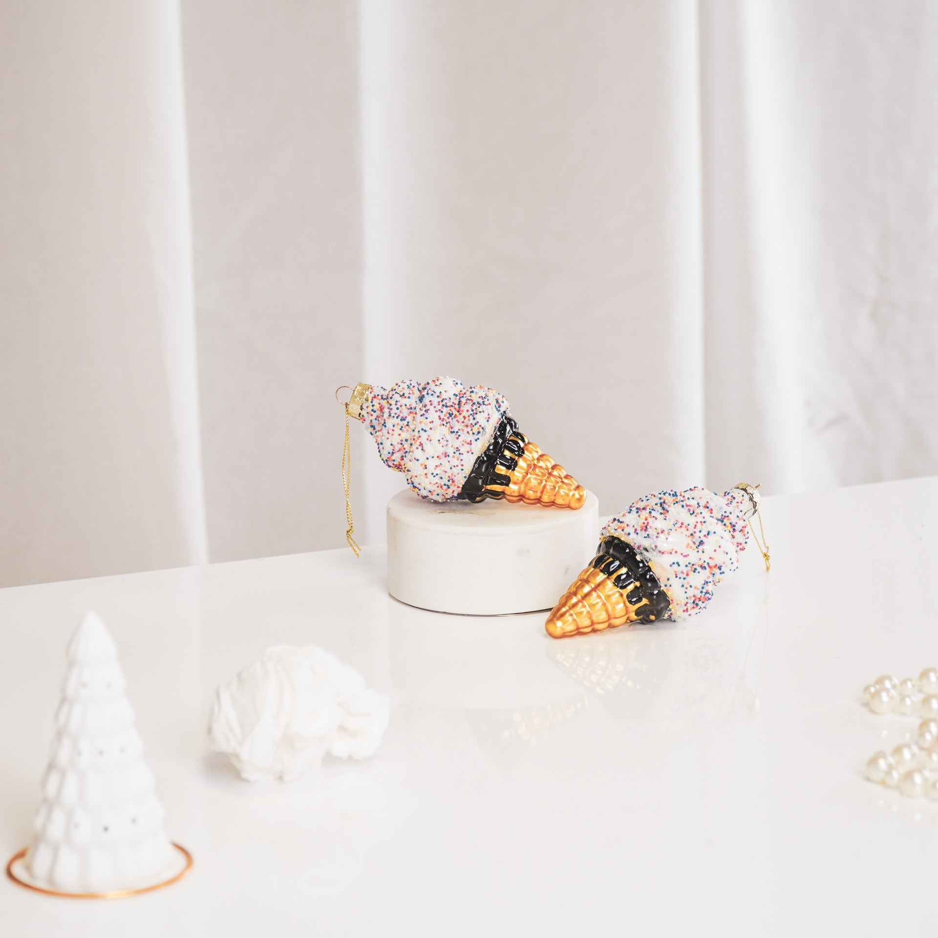 Xmas Hanger - Icecream - Glass - 5,5x5,5x12cm