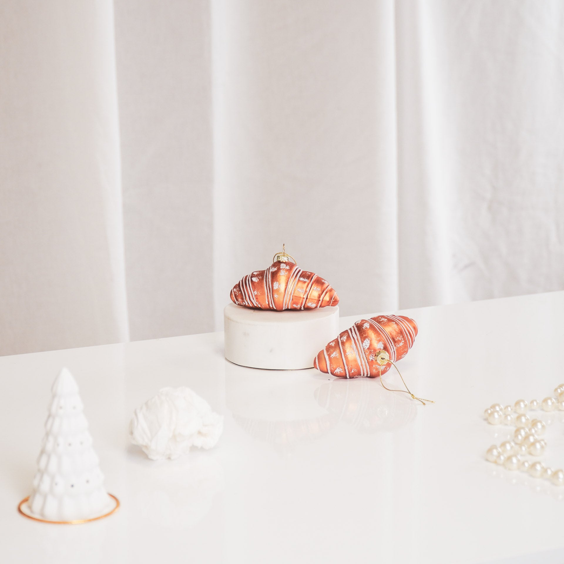 Ornament Xmas Hanger Croissant -  Glass - 9,5x5x4,5cm