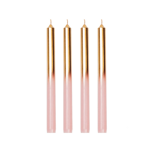 Tapers - Dipdye -Wax- Light Pink/Gold -25,8x9,5x2,5cm