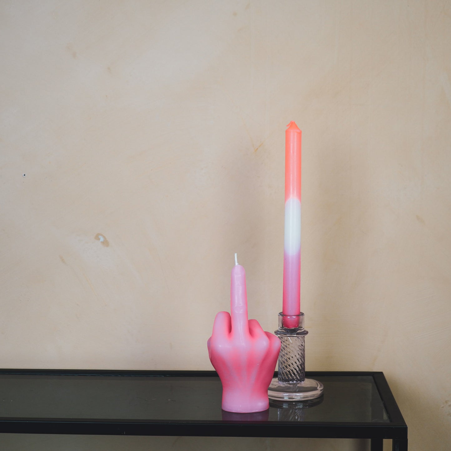 Candle - F*ck You Finger - Wax - Pink - 310gram - 10x9x17cm