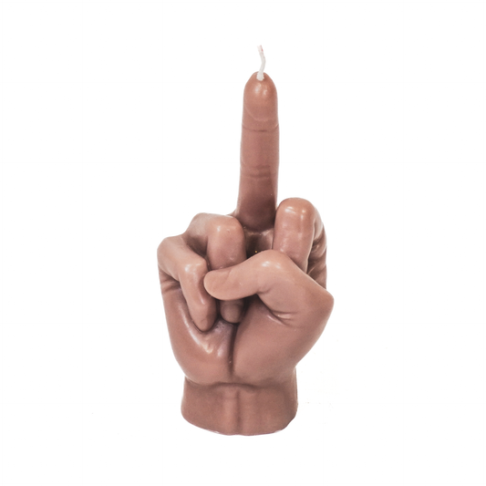 Candle -  F*ck You Finger - Wax - Taupe - 570gram -10x9x17cm