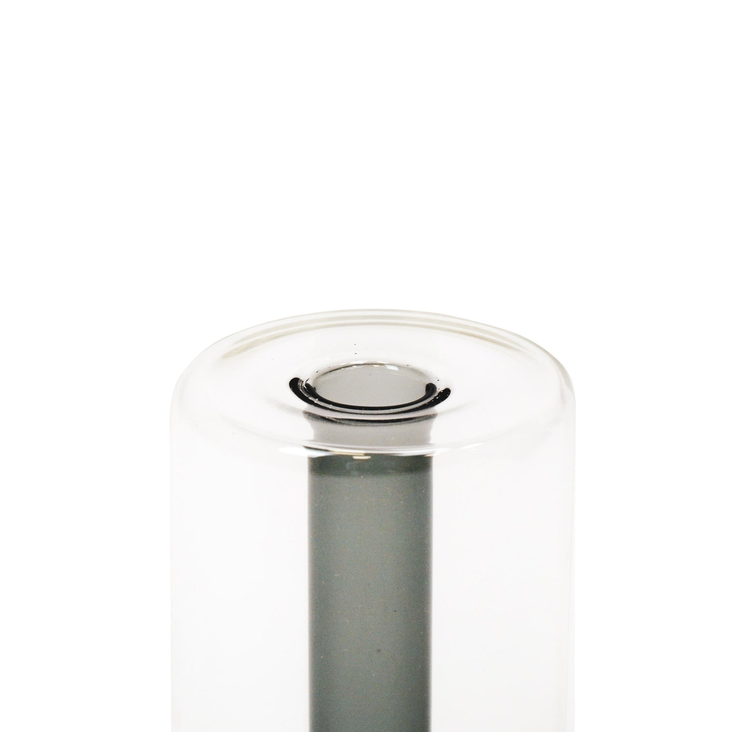 Vase - Tube - Glass - Grey - 8x8x14cm