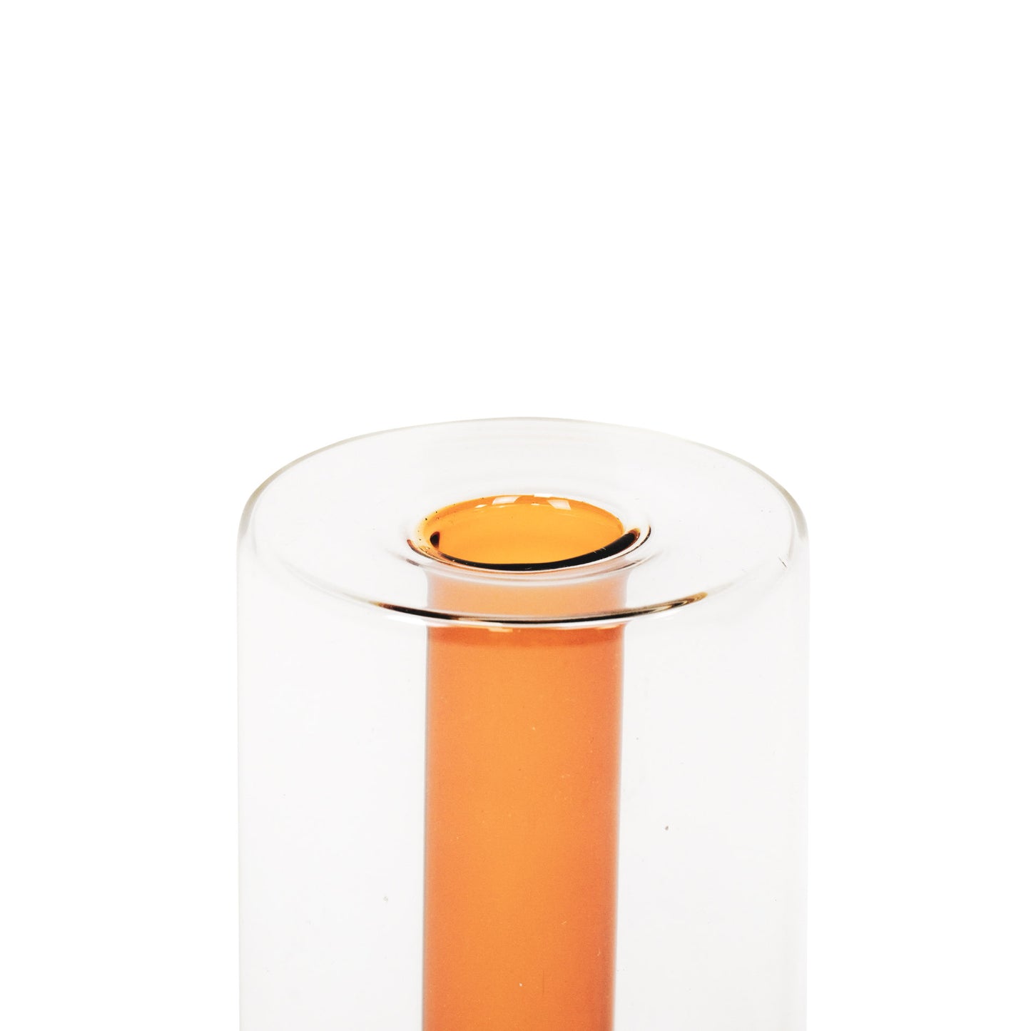 Vase - Tube - Glass - Brown/Orange - 8x8x14cm