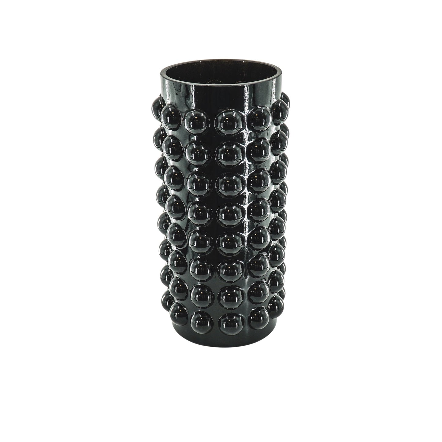 Vase - Bubbles - Glass - Black - 13x26,5cm