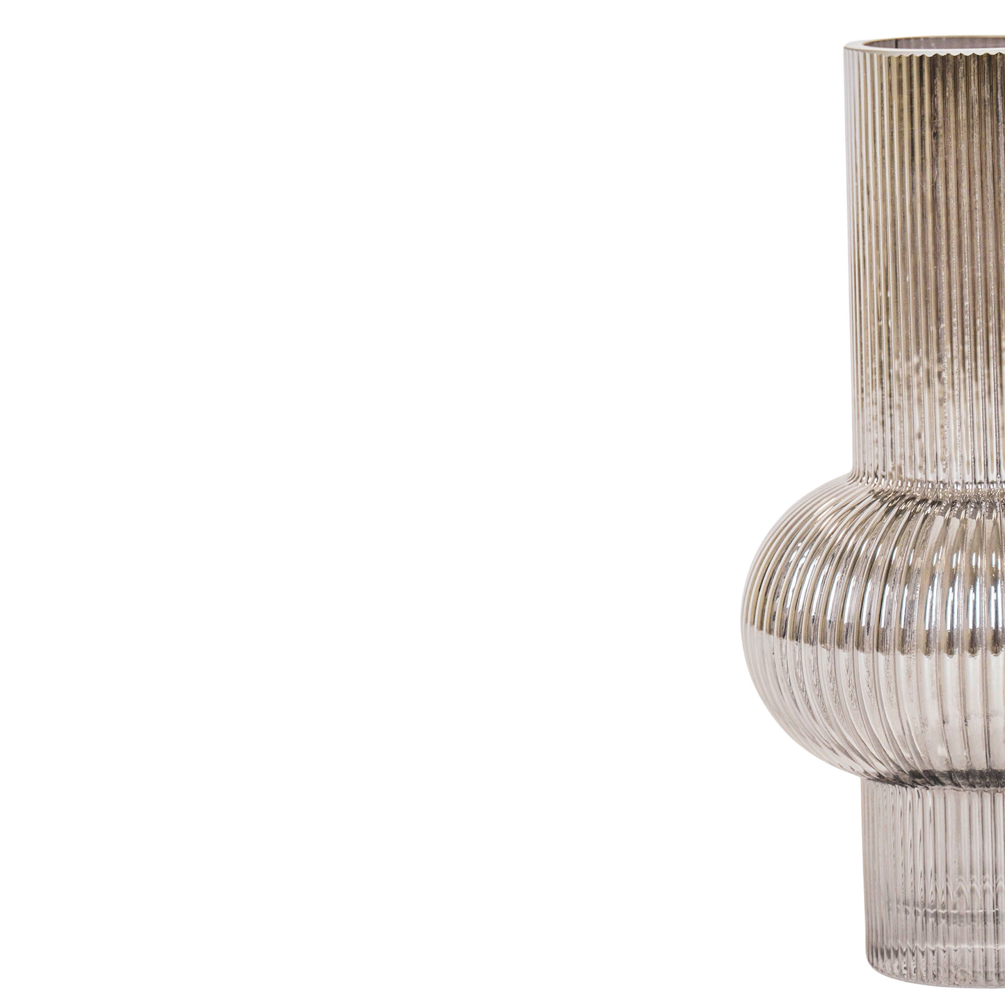 Vase - Art Deco - Ribble - Glass - Grey - 13,5x25cm